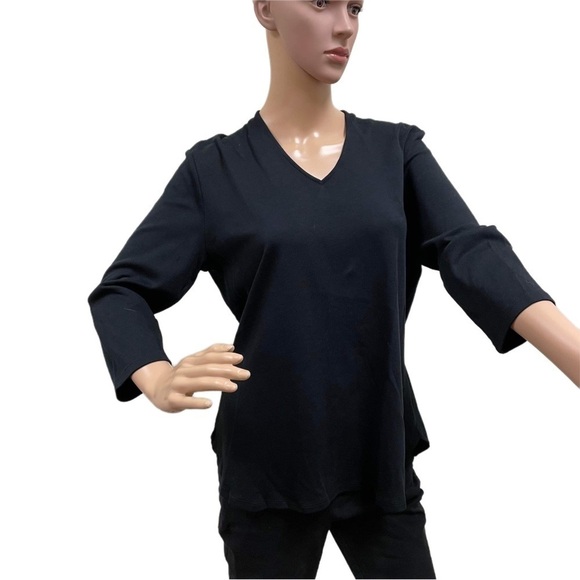 Isaac MIZRAHI Live! Essentials Long-Sleeve V-Neck Shirt - Picture 1 of 9